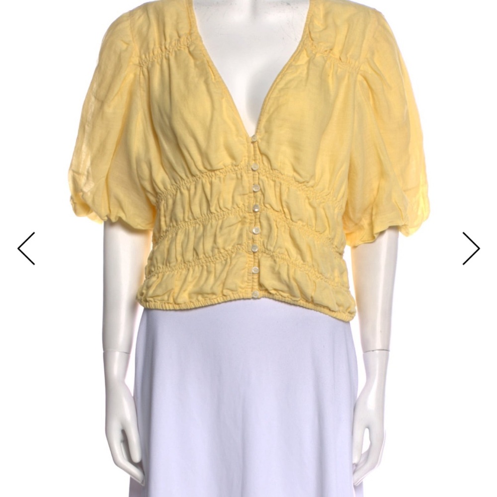 Frame V-Neck Three-Quarter Sleeve Top
